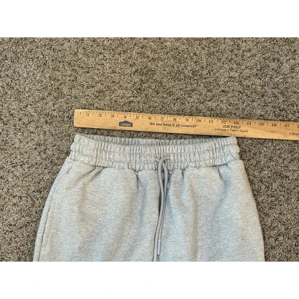 Young LA Sweatpants Women's Medium Gray Drawstring Pockets Flared Distressed
